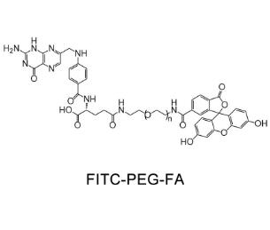 熒光素PEG葉酸FITC-PEG-Folic acid，F(xiàn)ITC-PEG-FA,熒光素聚乙二醇葉酸 